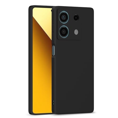 Pikkme Redmi Note 13 5G Back Cover Camera Protection Shockproof Soft Matte Silicone Back Case for Redmi Note 13 5G (Black) - Image 1