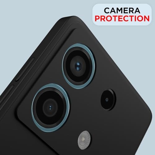 Pikkme Redmi Note 13 5G Back Cover Camera Protection Shockproof Soft Matte Silicone Back Case for Redmi Note 13 5G (Black) - Image 5