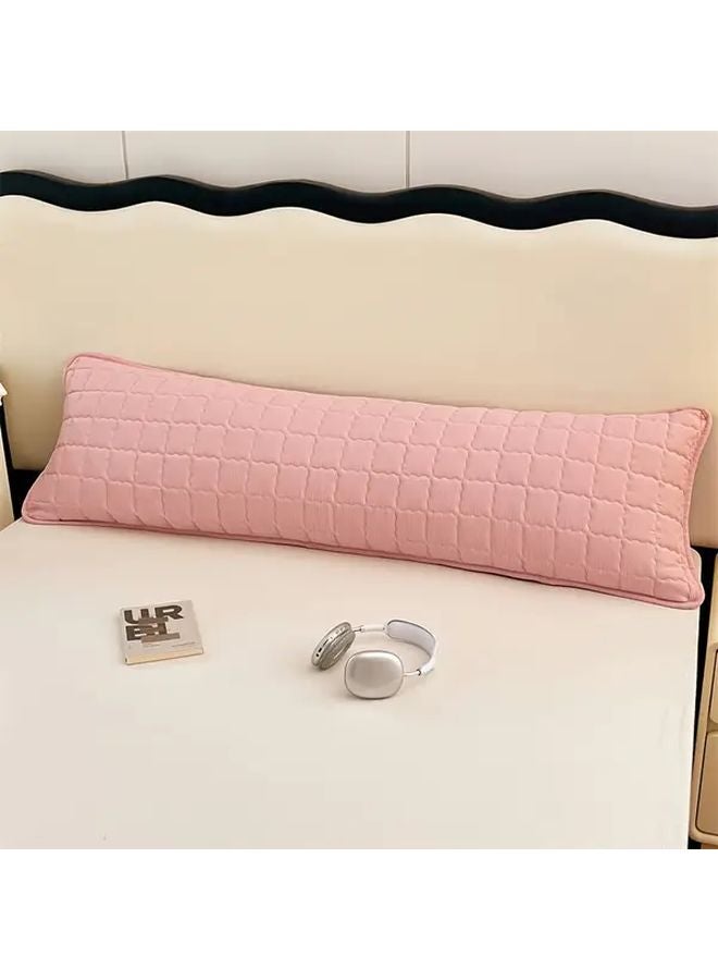 Pink Body Pillowcase 18.9x70.87 Inch Zippered Quilted Cover Breathable Sofa Decor - Image 1