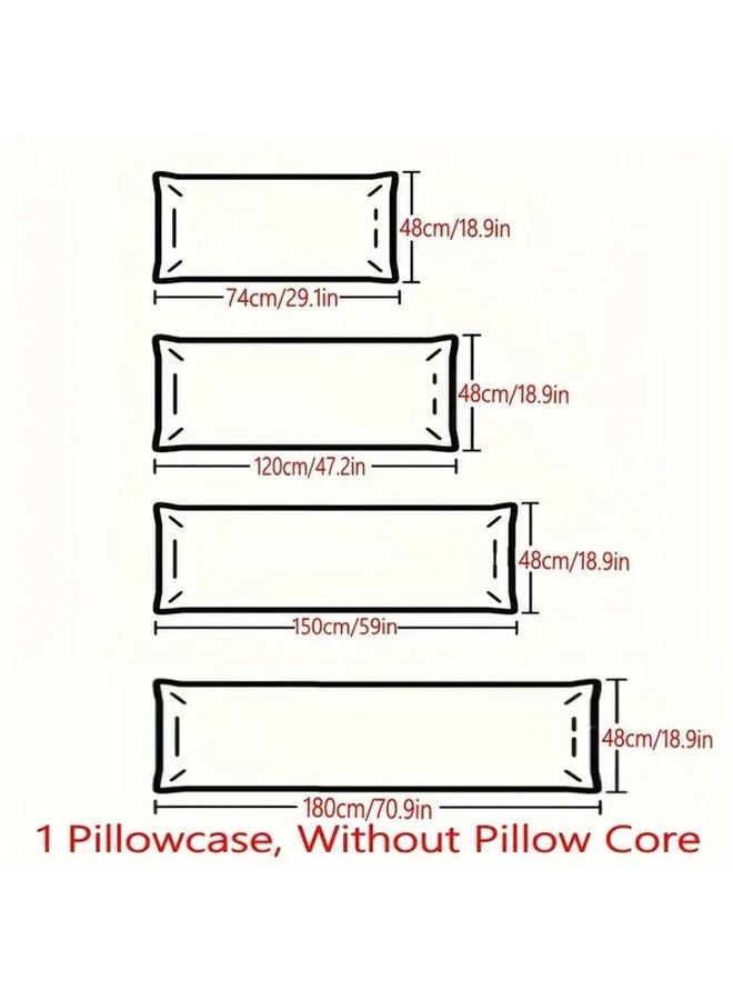 Pink Body Pillowcase 18.9x70.87 Inch Zippered Quilted Cover Breathable Sofa Decor - Image 4