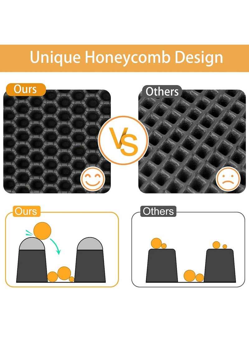 Generic Cat Litter Mat, 40x50cm Litter Trapping Mat for Cat Sand Litter Box Honeycomb Double Layer Design Waterproof Litter Mat Easier to Clean, Washable Pet Bed, BLACK  - Image 4