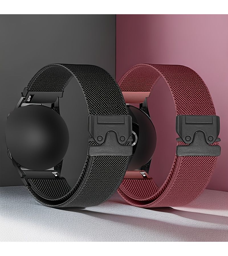 Peach Elastic Nylon Watch Strap 18mm 20mm 22mm for Samsung Galaxy Watch 7 6 5 4 3 Huawei Garmin - Image 1