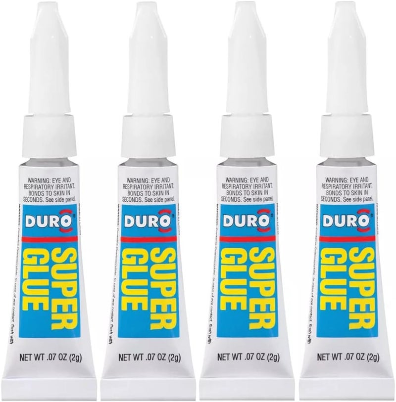 Super Glue, Clear Superglue, 0.07 fl oz Tube, 4 Pack - Cyanoacrylate Adhesive Instant Glue, Quick Dry