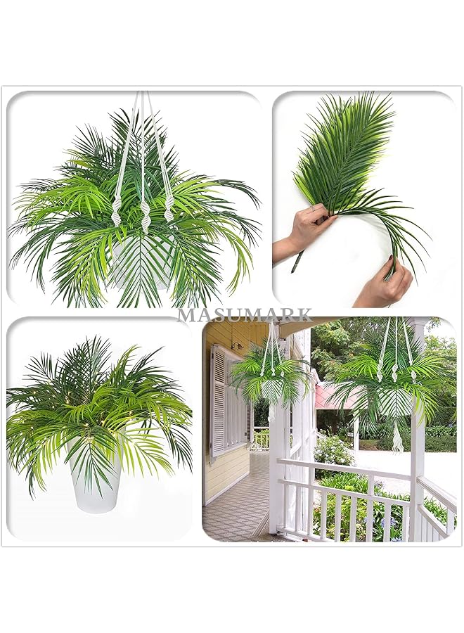 erorex Artificial Plants Masumark Plastic Palm Tree Fake Greenery Shrubs Bushes Grass Home Garden Kitchen Room House Outdoor Window Box Indoor Uv Resistant Wedding Diy Decor Decoration 2 Pack - Image 3