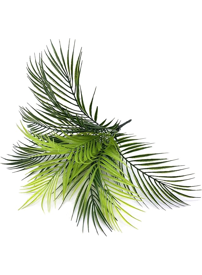 erorex Artificial Plants Masumark Plastic Palm Tree Fake Greenery Shrubs Bushes Grass Home Garden Kitchen Room House Outdoor Window Box Indoor Uv Resistant Wedding Diy Decor Decoration 2 Pack - Image 5