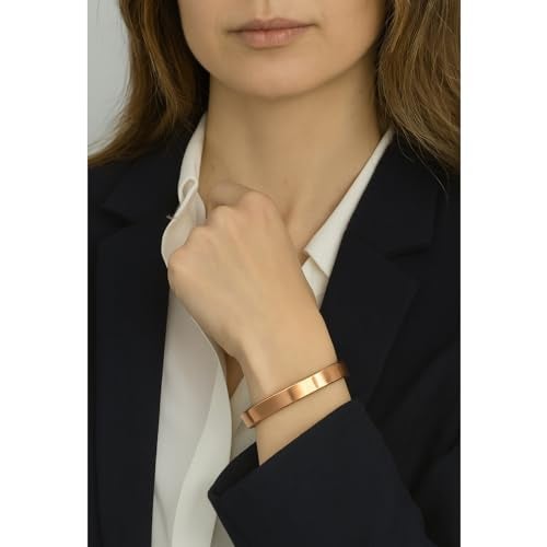 Touchstone NEW Indian Bollywood Desire Superbly Handcrafted Meditation Fantastic Magnetic Healing Peace Chakra Yoga Openable Free Size Copper Bracelet In Natural Tone Women and Men. - Image 2