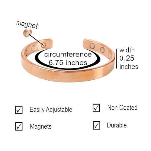 Touchstone NEW Indian Bollywood Desire Superbly Handcrafted Meditation Fantastic Magnetic Healing Peace Chakra Yoga Openable Free Size Copper Bracelet In Natural Tone Women and Men. - Image 3