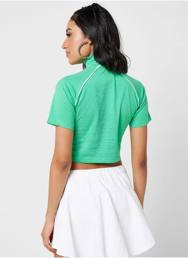 Ginger Half Zip Varsity Style T-shirt