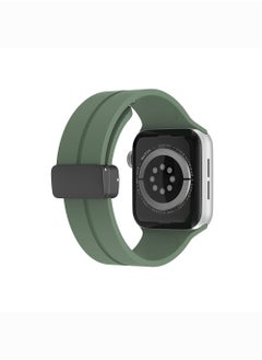 Generic Soft Silicone Sport Watch Band with Magnetic Buckle Fits Apple Watch Ultra 2/Ultra Series 9/8/SE 2nd Gen/7/SE/6/5/4/3/2/1 Compatible with 42/44/45/49mm Case Sizes Also Compatible with Series 10 with 46mm Case Size  - Image 3