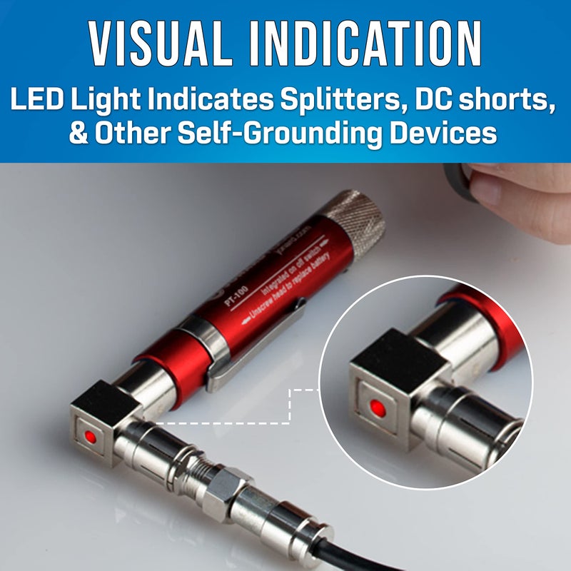 Jonard Tools PT-100 Coax Cable Wire Tracer Pocket Continuity Tester & Toner with Audible Beep and LED, Red - Image 2
