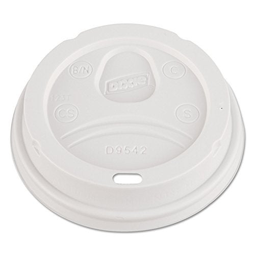 Dixie D9542 Dome DrinkThru Lids Fits 1216oz Paper Hot Cups White 100 pack