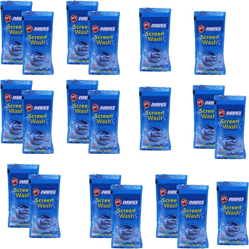 ABRO Windshield Car Wash Additive Fluid Concentrate Liquid Wipers Lubricated Streak Free & Anti Wiper Judder Formula Auto Detergent Glass Cleaner (20 Pcs) Elegant upgraded practical design - Image 1