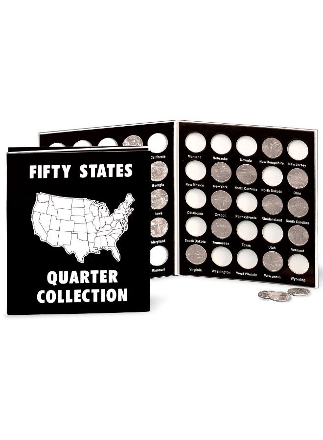 Fox Valley Traders Fox Valley Traders Commemorative State Quarters Album, Black White Collection Folder