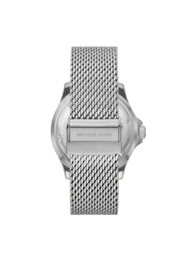 ام كي ساعة رجالية من الكوارتز باللون الفضي والفولاذ المقاوم للصدأ ومينا زرقاء 43 مم MK9082 - Image 2