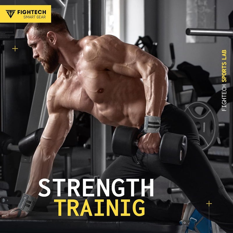 FIGHTECH Wrist Wraps for WeightLifting | 18 inch Professional Grade Lifting Wrist Wraps | Best for Powerlifting Competition, Strength Training, Bodybuilding (Gray, 18 Inch) - Image 5