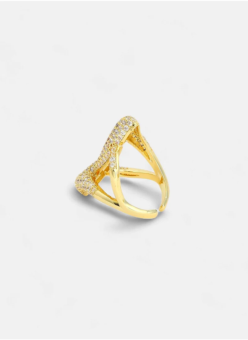 SOHI Stone Studded Adjustable Finger Ring