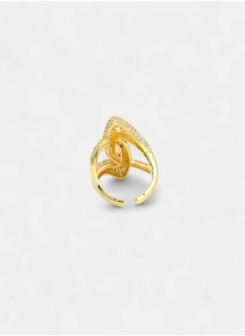 SOHI Stone Studded Adjustable Finger Ring
