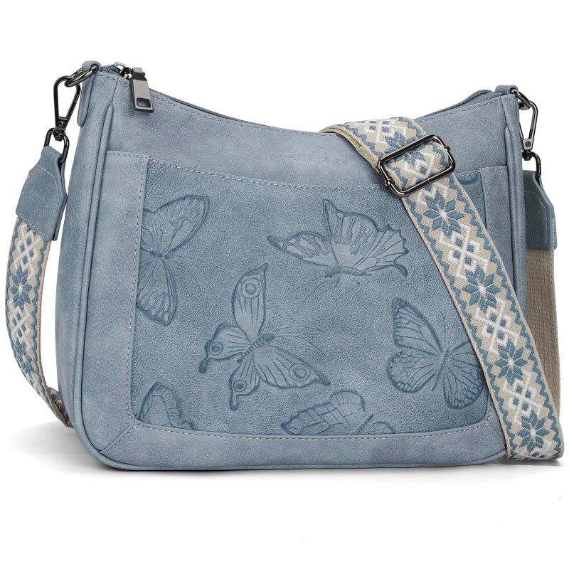 KITEVIUN Crossbody Bags for Women Trendy, Vegan Leather Medium Butterfly Hobo Purse, Women's Shoulder Handbags - Image 1