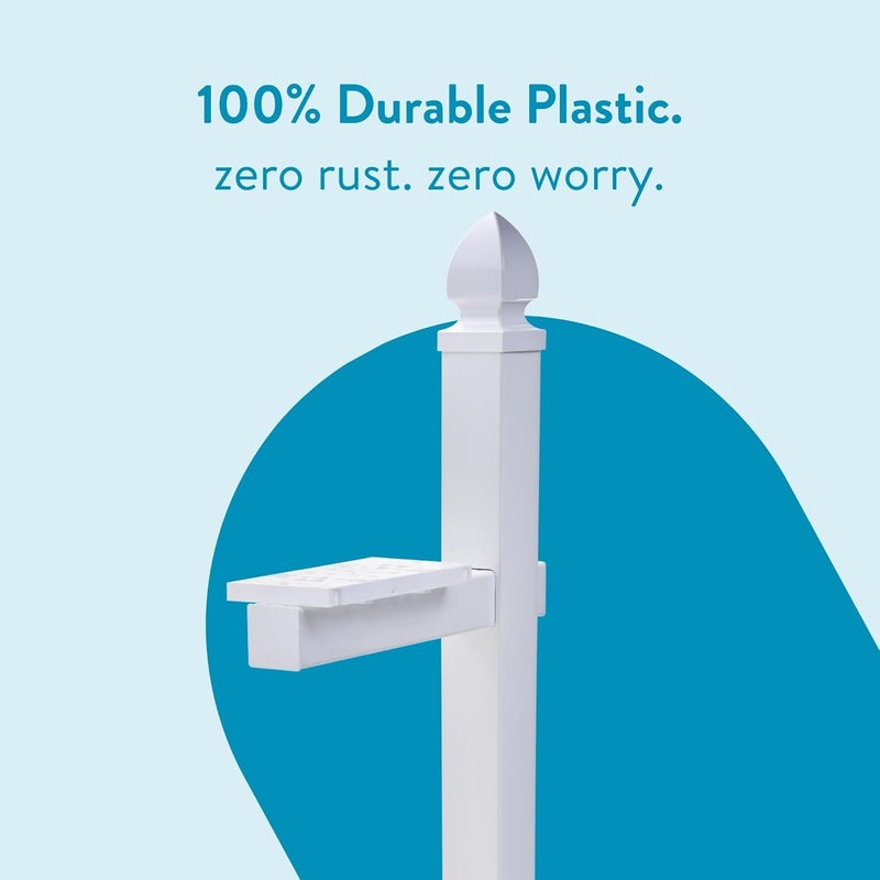 ARCHITECTURAL MAILBOXES عمود صندوق البريد البلاستيكي ويتلي، رمز التوافق A، B، C، WP000WAM، أبيض - Image 5