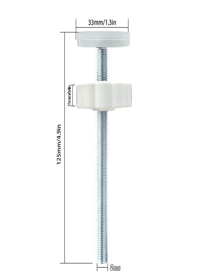 VMAISI 4 Pack Baby Extender Extension-M8(8mm) Child Safety Pressure Mounted Baby Gate Threaded Spindle Rods Replacement Parts Bundle with Wall Protector for Stairs Cup Guard (White, 8MM) - Image 3