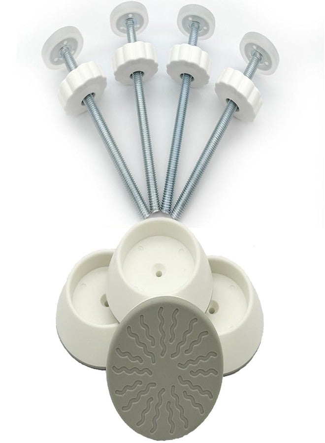 VMAISI 4 Pack Baby Extender Extension-M8(8mm) Child Safety Pressure Mounted Baby Gate Threaded Spindle Rods Replacement Parts Bundle with Wall Protector for Stairs Cup Guard (White, 8MM) - Image 1