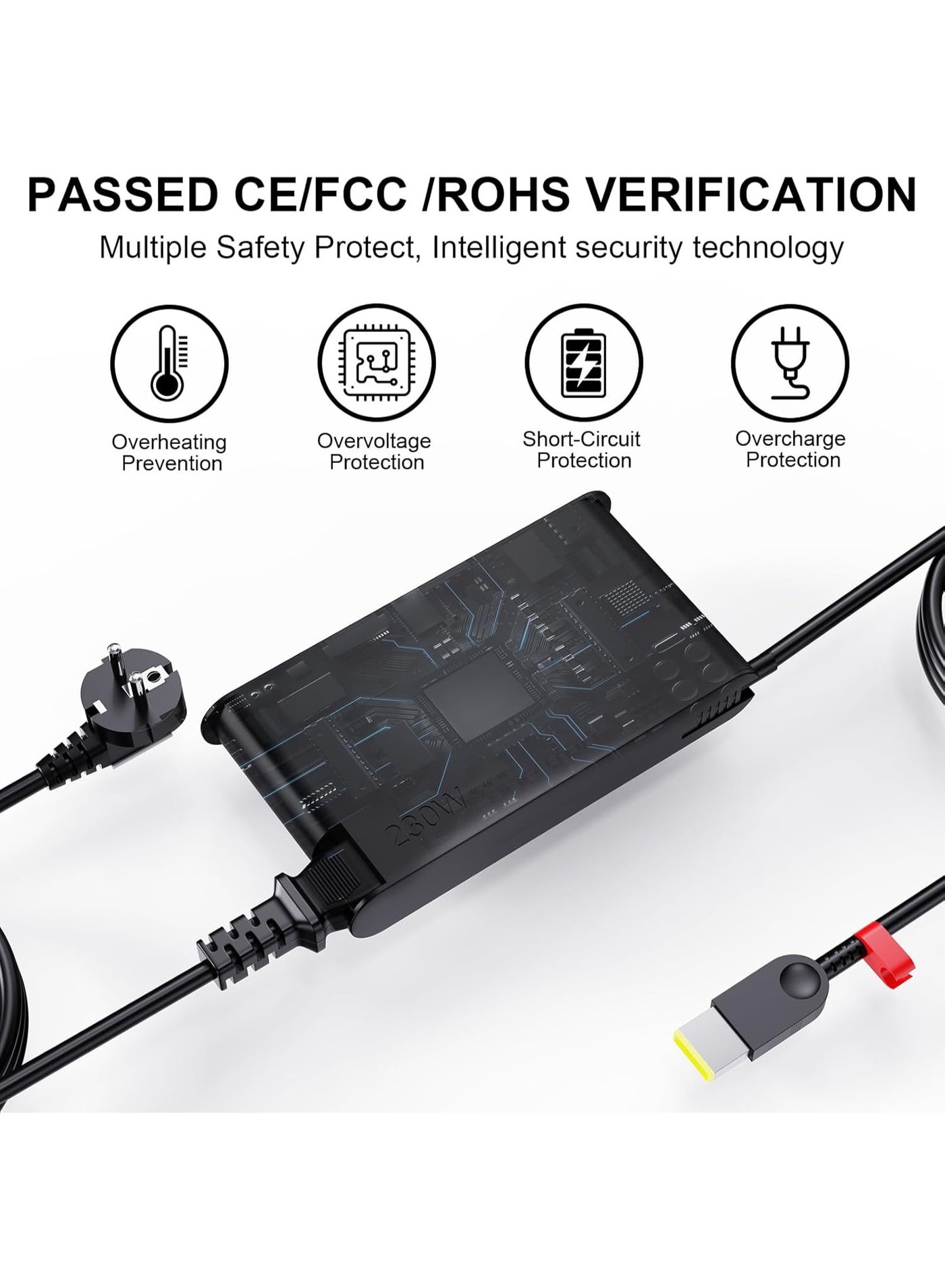 Zexen 230W Legion Slim 5 Charger Compatible With Lenovo Legion 5 7 5P C7 S7 Y920 Y910 Y900 Y740 Y730 Y520 Y7000P ThinkPad P16 P15 P73 P52 P70 ThinkBook 16p Gen 4 ADLL 230SCCc 3A ADL230NLC3A power supp