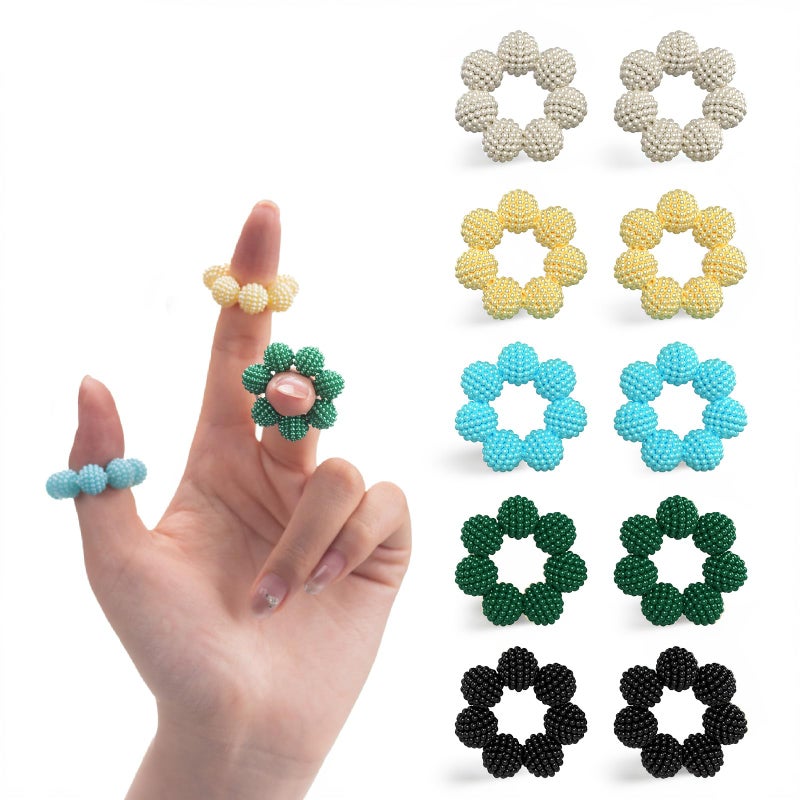 NPPN Spiky Sensory Rings - 10 Pack Fidget Rings for Anxiety Relief, Finger Massager for Adults & Teens, Quiet Acupressure Ring for Classroom & Office (Solid) - Image 1