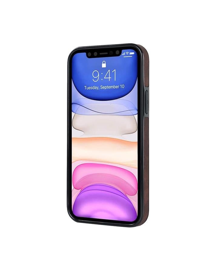 Zaboon Case For iPhone 11 Vintage Patch Leather Phone Case with Ring Holder - Image 2