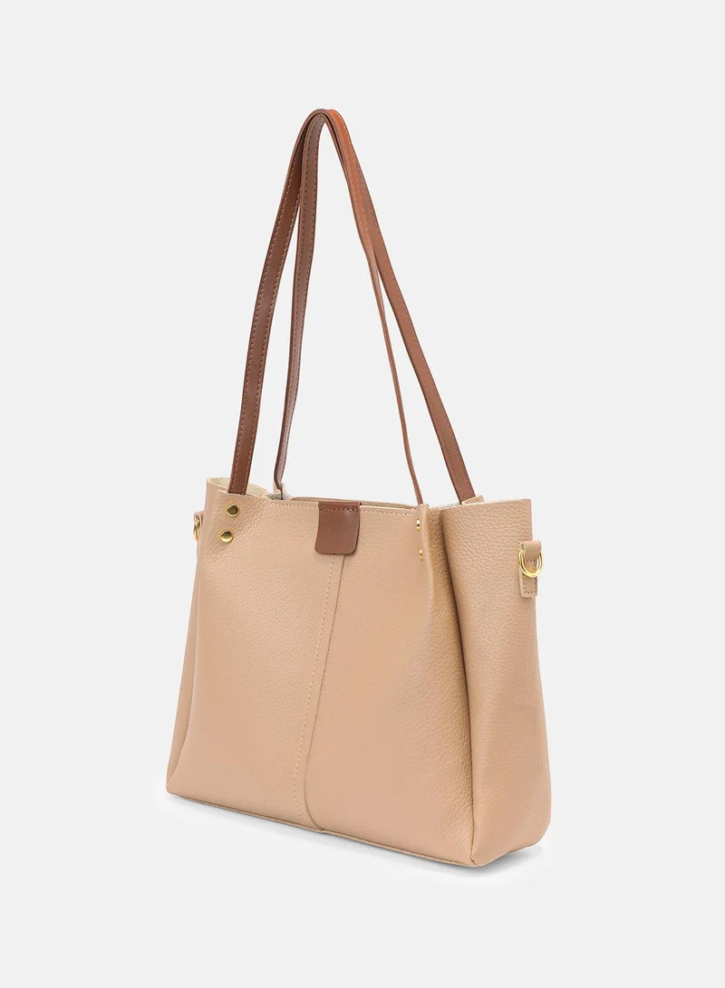 Haute Sauce Solid Zip Lock Regular Vegan Leather Hand Bag For Women