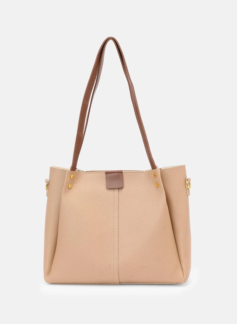 Haute Sauce Solid Zip Lock Regular Vegan Leather Hand Bag For Women