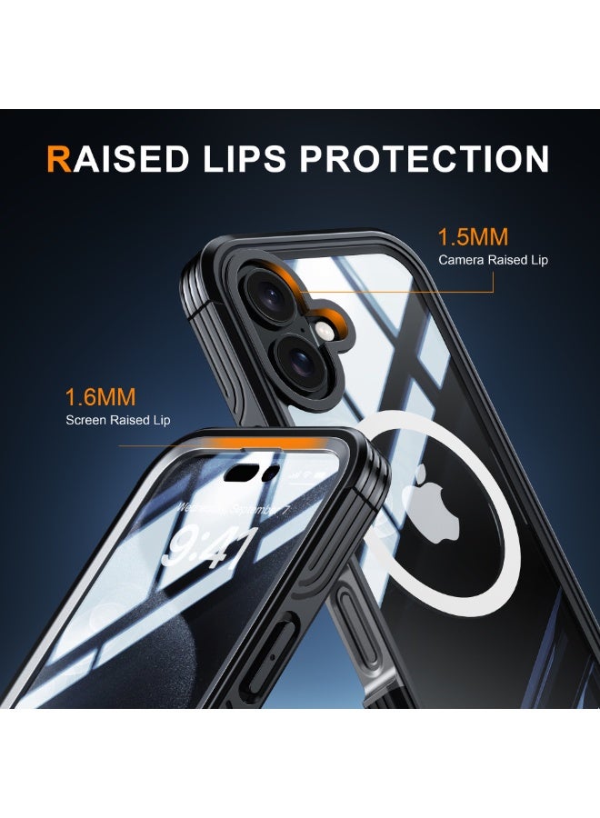 NIBEMINENT Miracase for iPhone 16 Case 6.1'', 【Bubble Free】 Full-Body Bumper Phone case with Built-in Full Glass Screen Lens Protector,No Gap,Compatible with MagSafe,Drop Proof 16 Cover - Image 2