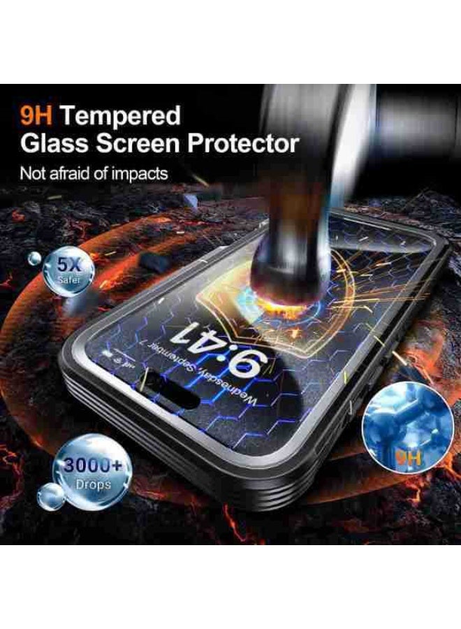 NIBEMINENT Miracase for iPhone 16 Case 6.1'', 【Bubble Free】 Full-Body Bumper Phone case with Built-in Full Glass Screen Lens Protector,No Gap,Compatible with MagSafe,Drop Proof 16 Cover - Image 5