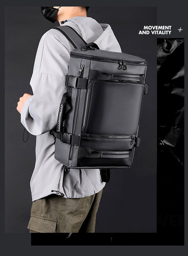 موفانت حقيبة ظهر كبيرة السعة، حقيبة ظهر أنيقة للكمبيوتر المحمول مقاس 16 بوصة، حقيبة كتف متعددة الجيوب، حقيبة ظهر للسفر للأعمال، حقيبة يد، 44 × 31 × 18 سم، أسود - Image 4