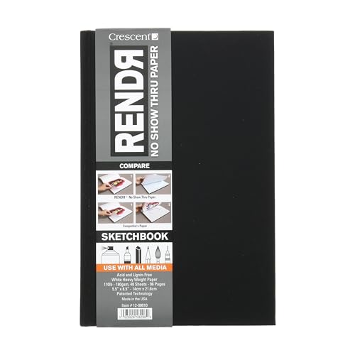 Crescent RendR No Show Thru Hard Bound Sketch Book 5.5""X8.5""-48 Sheets - Image 1