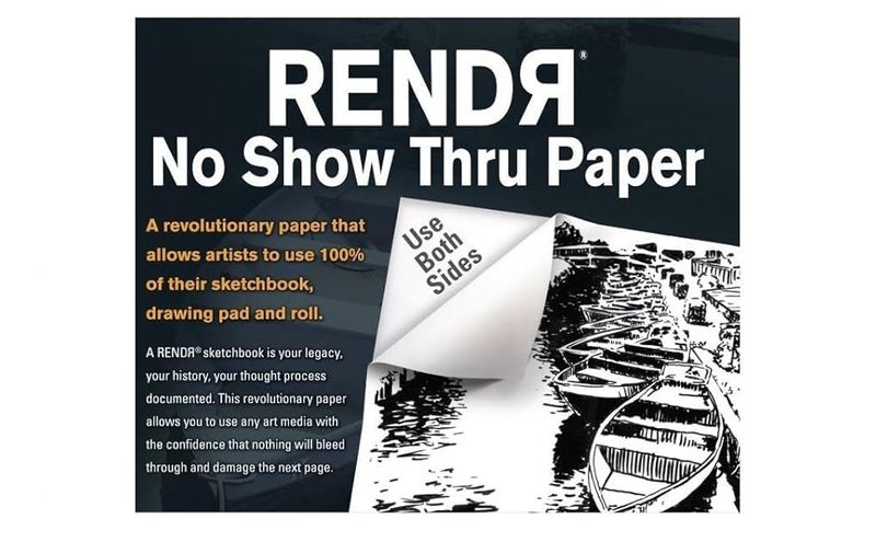 Crescent RendR No Show Thru Hard Bound Sketch Book 5.5""X8.5""-48 Sheets - Image 4