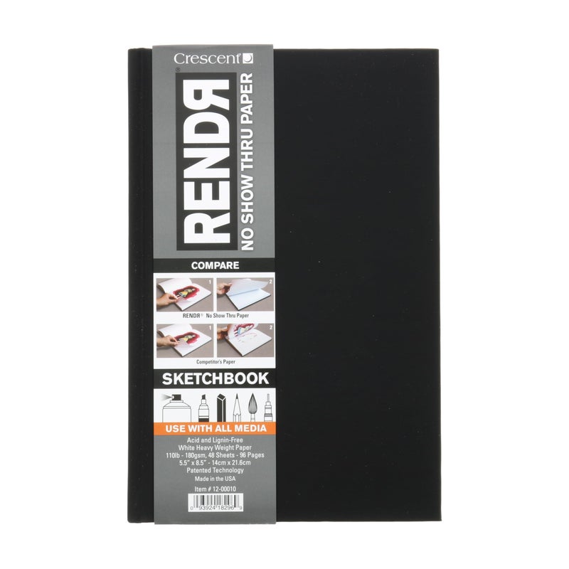 Crescent RendR No Show Thru Hard Bound Sketch Book 5.5""X8.5""-48 Sheets - Image 5