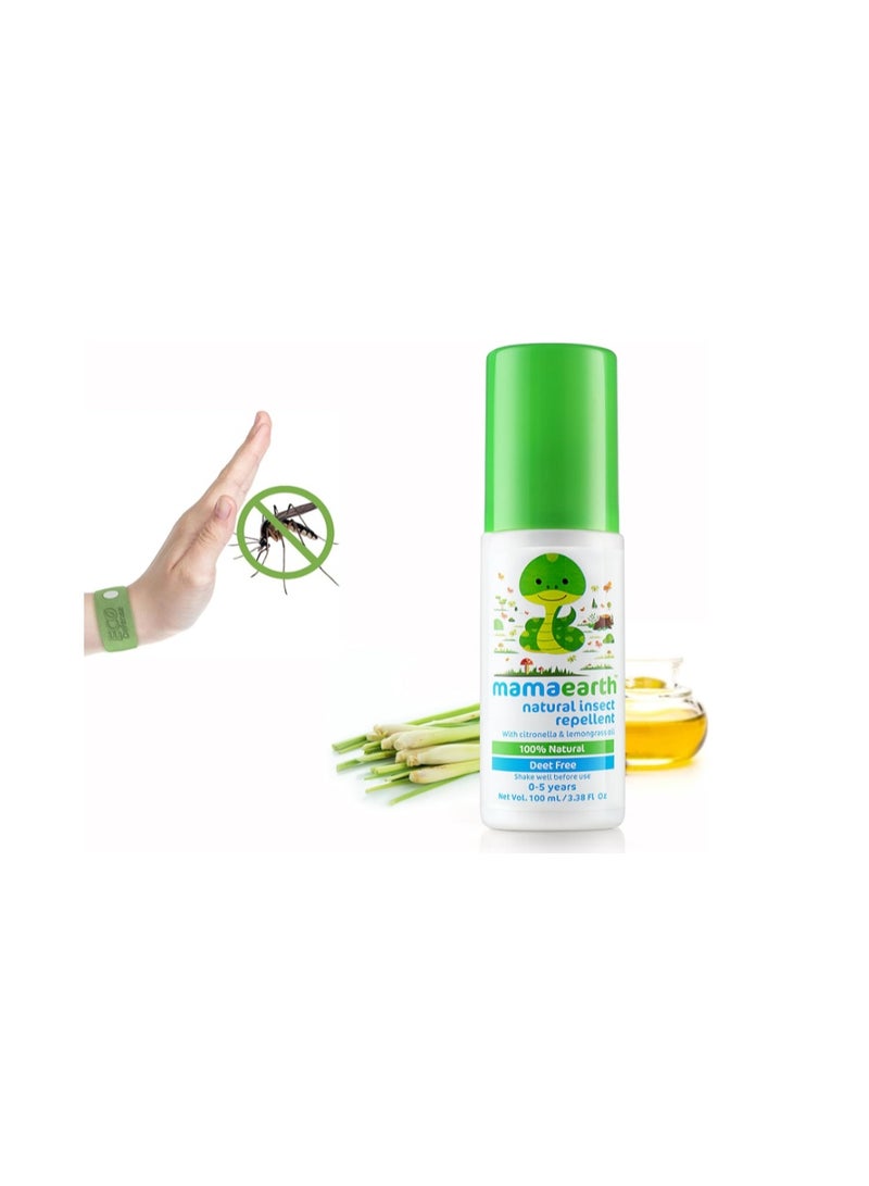 Mamaearth Natural Mosquito Repellent for Babies (100ml) - DEET-Free, 100% Natural with Citronella & Lemongrass Oil - Up to 8 Hours Protection - Image 2