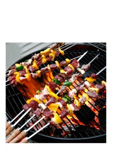 MARKQ BBQ Skewers 40 cm Stainless Steel Kebab Skewer with Wooden Handle for Roasting Grilling Camping Bonfire 12 Pieces  - Image 4