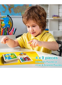 Peachjoy Wooden Toddlers Puzzles Kids Toys Gifts, Toddler Wooden Puzzles for Kids Ages 1-5, 4 Pack Animal Jigsaw Puzzles Set Preschool Learning Toys Boys Girls Gifts  - Image 4