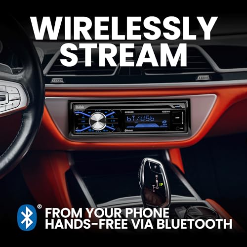 BOSS AUDIO SYSTEMS بوس أنظمة الصوت 656BCK حزمة ستيريو السيارة - دين واحد، بلوتوث، CD MP3 USB راديو AM FM، مكبرات صوت كاملة النطاق 6.5 بوصة 2 طريق، أسود - Image 2