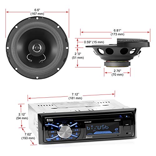 BOSS AUDIO SYSTEMS بوس أنظمة الصوت 656BCK حزمة ستيريو السيارة - دين واحد، بلوتوث، CD MP3 USB راديو AM FM، مكبرات صوت كاملة النطاق 6.5 بوصة 2 طريق، أسود - Image 3