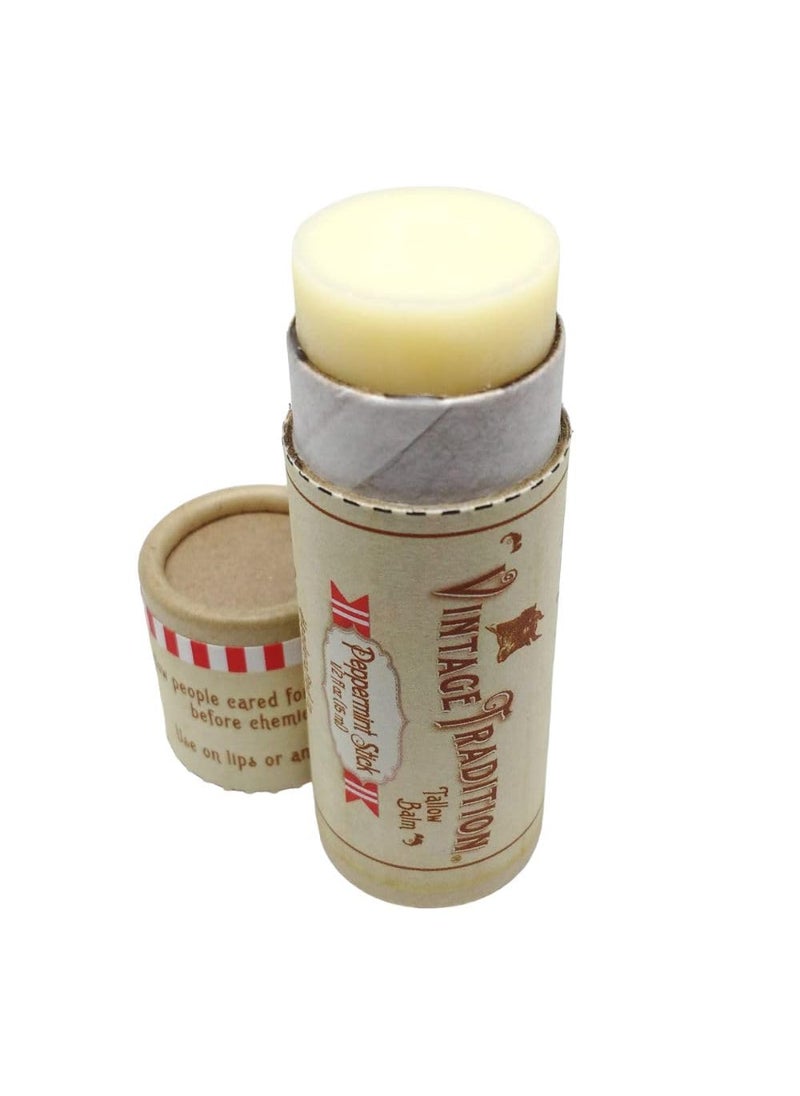 vintage tradition - Vintage Tradition Moisturizing Beef Tallow Lip Balm  Tube Lip Moisturizer with Peppermint Essential Oil Hydrates  Soothes Dry Lips  GrassFed Tallow Balm for Skin Care 05 Fl Oz - Image 1