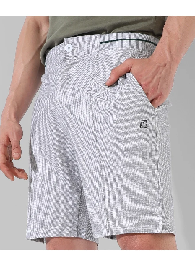 Campus Sutra Men's Solid Grey Regular Fit Casual Shorts