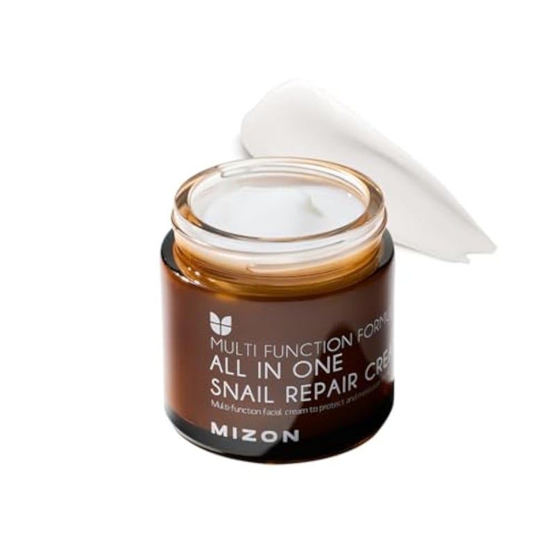 MIZON All in One Snail Repair Cream, Face Moisturizer with Snail Mucin Extract, Recovery Cream, Korean Skincare, Wrinkle & Blemish Care (2.53 Fl Oz Pack of 1) - Image 1