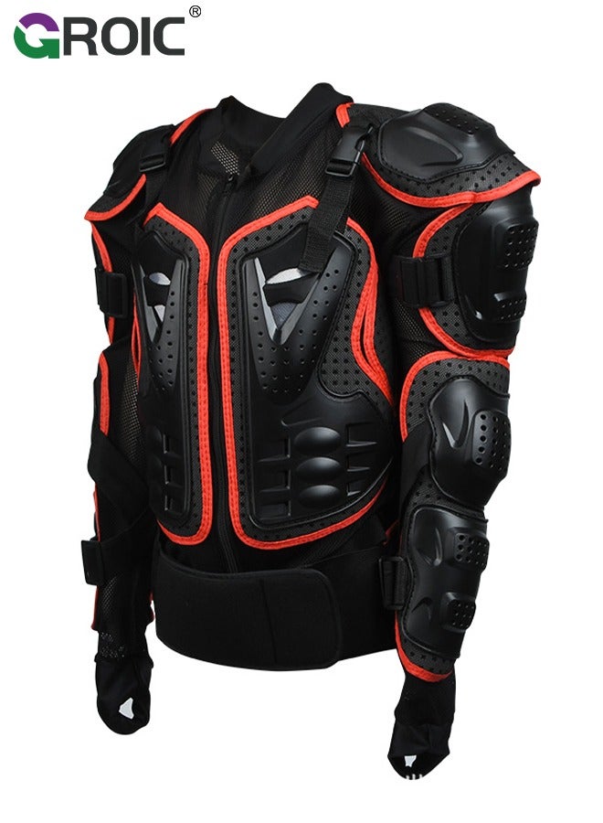 GROIC Motorcycle Protective Jacket,Full Body Armor, Spine Chest Protection Gear,Motocross Spine Chest Motocross Protective Shirt,Motocross Riding Protective Gear,ATV Dirt Bike Chest Spine Protector - Image 1