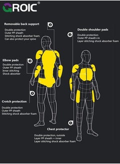 GROIC Motorcycle Protective Jacket,Full Body Armor, Spine Chest Protection Gear,Motocross Spine Chest Motocross Protective Shirt,Motocross Riding Protective Gear,ATV Dirt Bike Chest Spine Protector  - Image 4