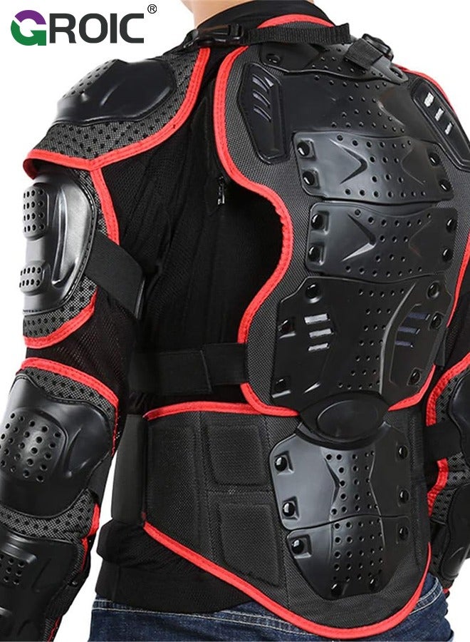 GROIC Motorcycle Protective Jacket,Full Body Armor, Spine Chest Protection Gear,Motocross Spine Chest Motocross Protective Shirt,Motocross Riding Protective Gear,ATV Dirt Bike Chest Spine Protector - Image 3