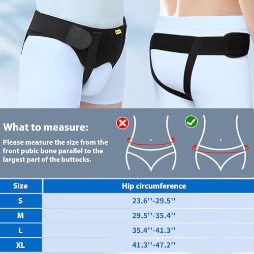 TENB Inguinal Hernia Belt for Men Support Hernias Truss for Single/Double Post-Surgical Adjustable Waist Strap with 2 Removable Compression Pads Breathable Material (X-Large) - Image 4