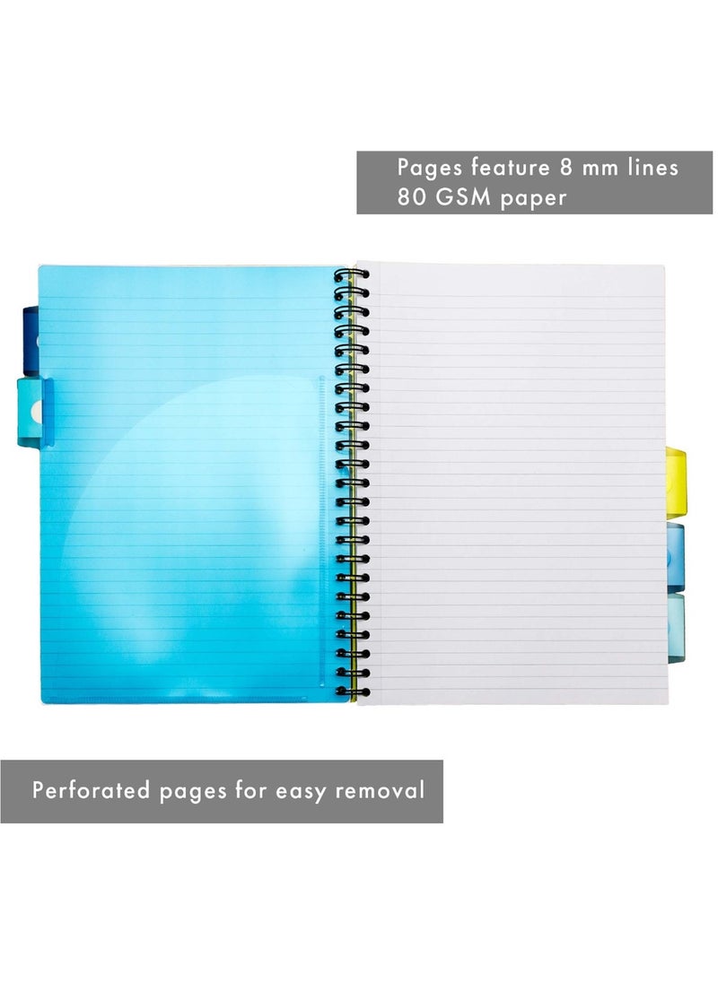 Pukka Pad - A4 Size Stripes Project Notebook 250 Sheets Assorted Colours - Image 1