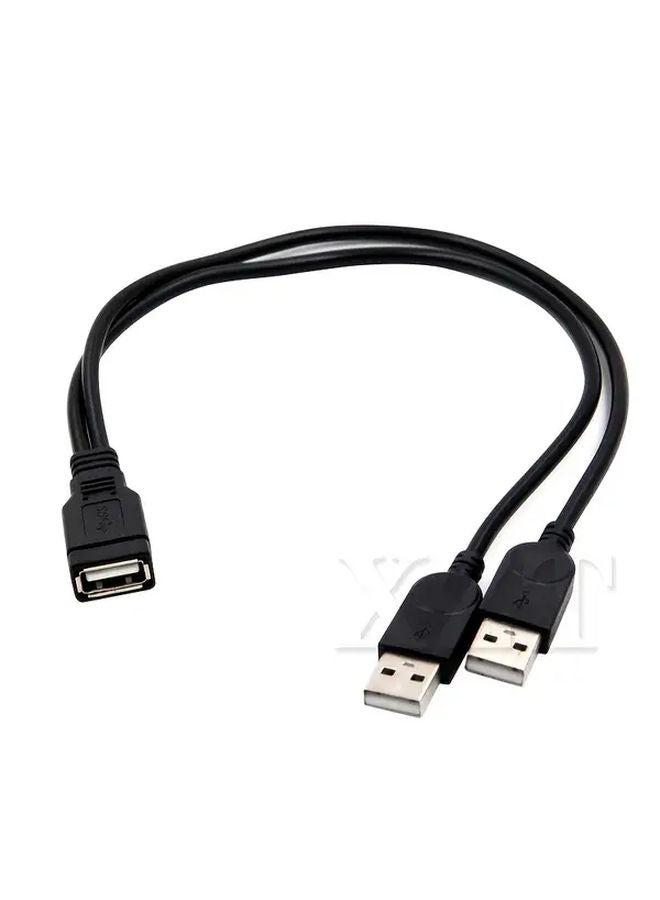 Black Dual USB 3 0 Male Female Extension Cable 1 2 Power Splitter Copper Outlet - Image 2